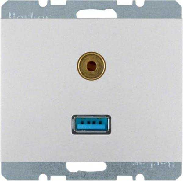 Berker 3315397003 USB/3,5 mm Audio Steckdose K.5 Alu Mesch Shop Berker 3315397003 USB/3,5 mm Audio Steckdose K.5 Alu Mesch Shop